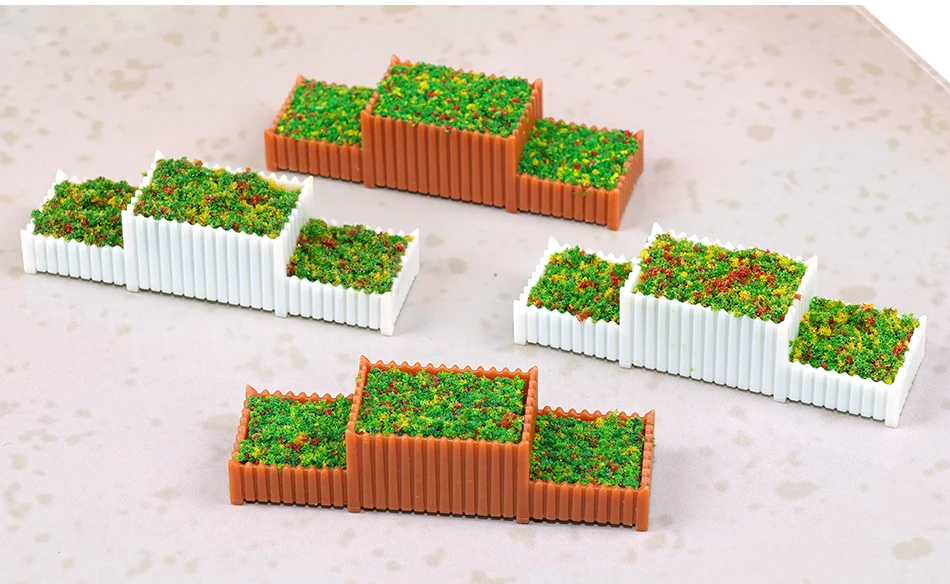 5 Stück 1/75-200 Blumenbeet Sukkulenten-Pflanzentopf Eisenbahn-Parterre Stadtgarten Landschaft HO-Maßstab Modellbahn-Zubehör – Detail 7