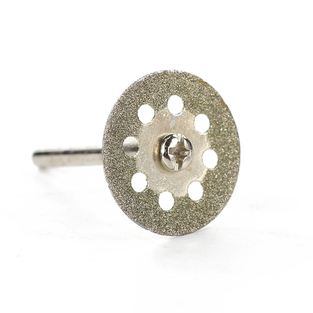 Discos de diamante para corte, 10pcs, 20mm, 22mm, 25mm, 30mm, gravador elétrico, mini broca, 2pcs, adaptador de 3mm