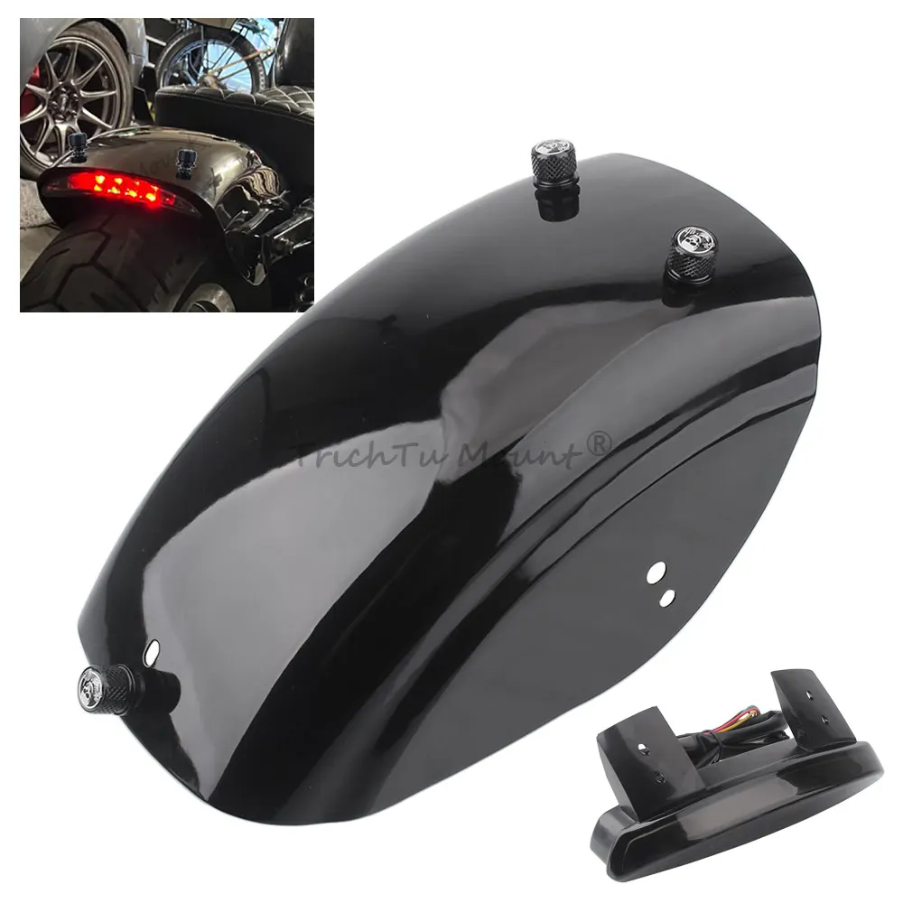 

Black Rear Fender Short Protector Motor Mudguard Cover Edge Brake Taillight Plastic Fit For Harley SPORTSTER XL883LOW-XL883L