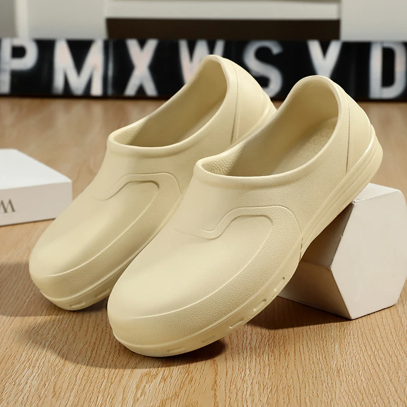 

Casual Mens Slippers Non-Slip Kitchen Shoes Summer Lightweight Safety Work Footwear