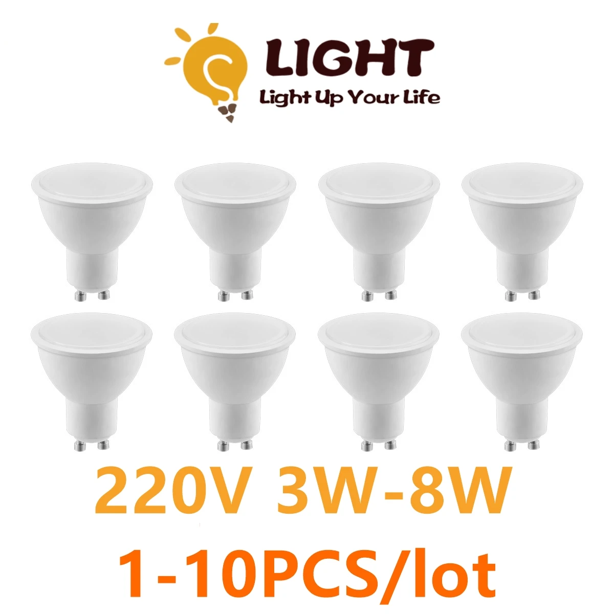 1-10PCS Super Bright GU10 3W 5W 6W 7W 8W LED Bulb Lamp 220-240V spotlight Warm White Cold White Natural light led light for Home