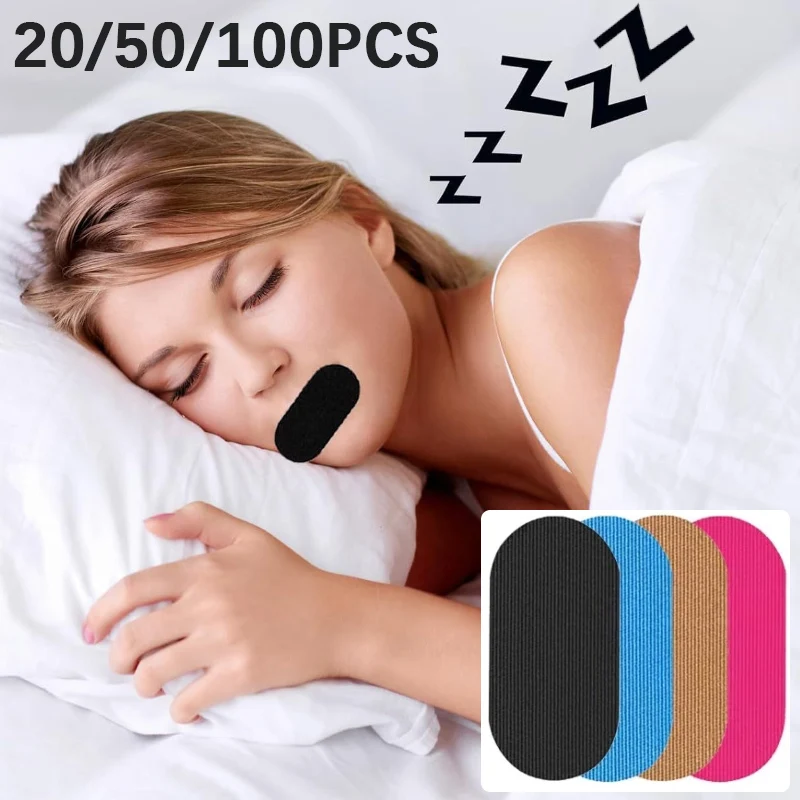 

100/50/20Pcs Stop Snoring Patch Nose Breathing Correction Improve Sleeping Better Breath Portable Colorful Mouth Orthosis Tape