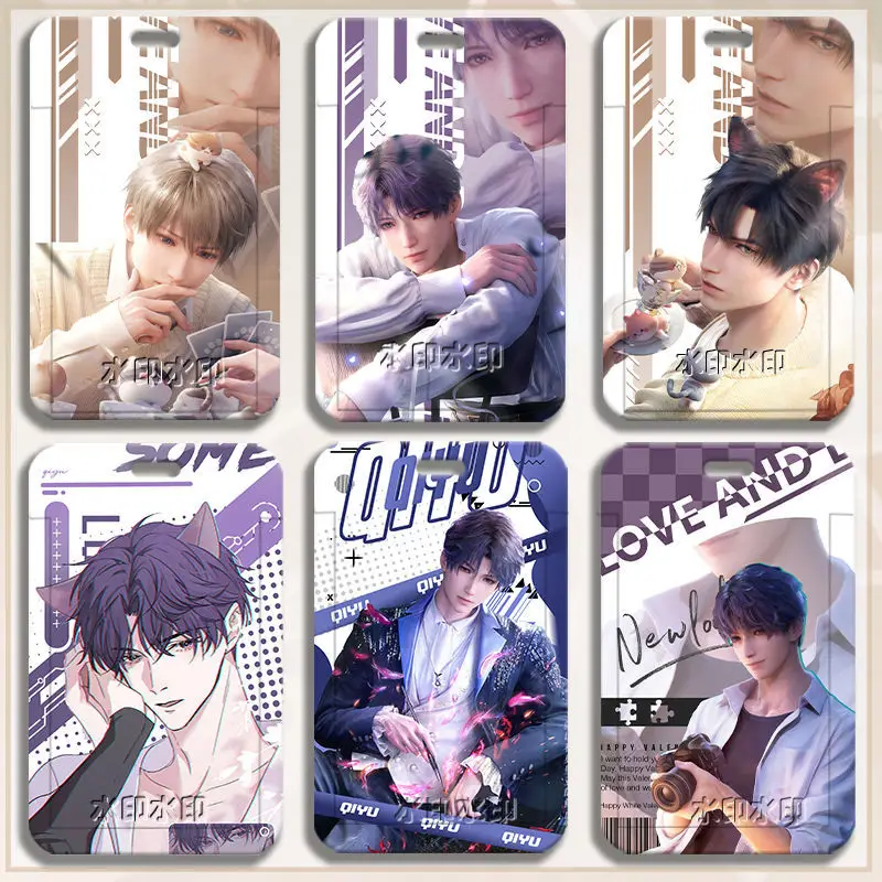 Love and Deepspace Anime Keyring Student School Card Meal Card Bus Travel Card Cover KeyChain Pendant Gifts