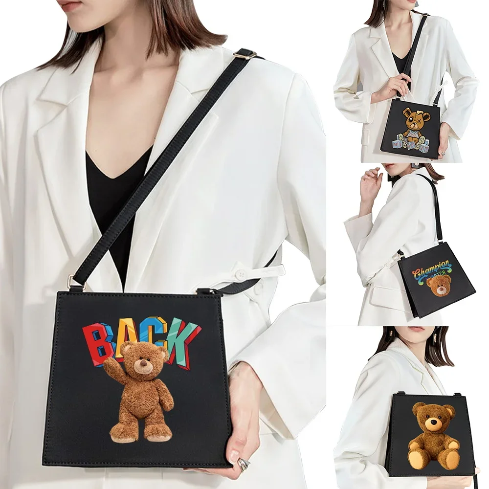 Luxury Bag Woman Sweet Style Fashion Women's Shoulder Bag Diagonal Bag Cartoon Teddy Bear Pattern Series Evening Bag