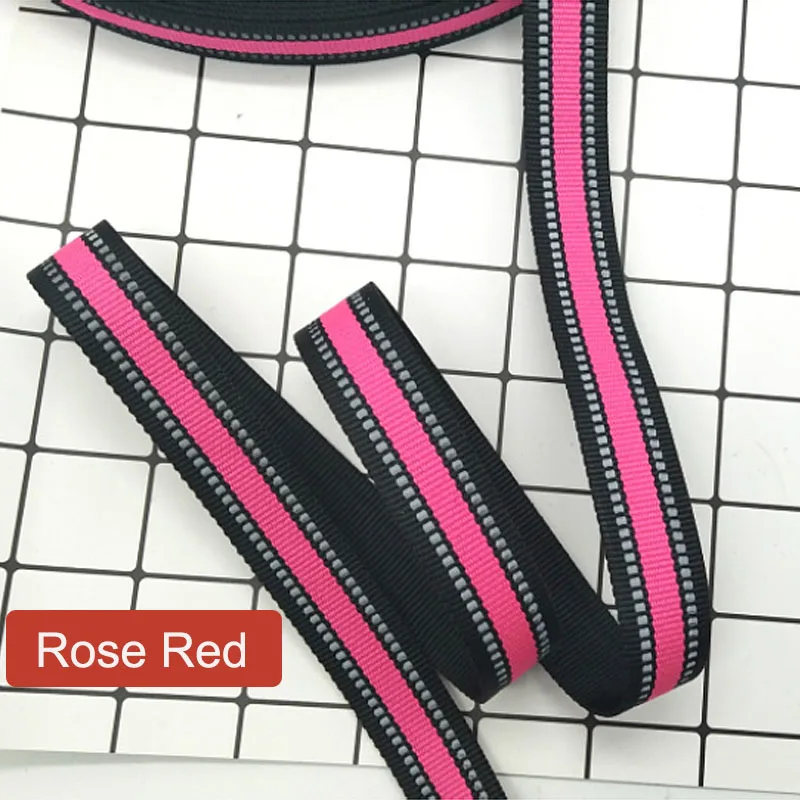 50 Meters Reflective Webbing 20mm 15mm Thicken 1.6mm Polyester Strap Belt Tape Dog Collar Leashes Backpack DIY Craft