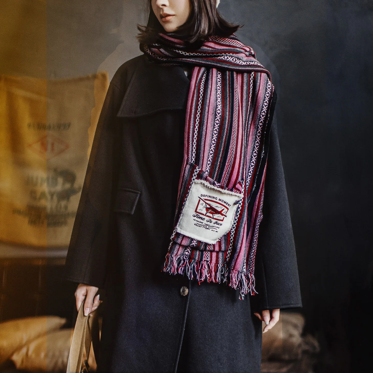 

Maden Women’s Knit Sleeveless Vest Pullover Cape Shoulder Wrap Scarf Outerwear Autumn Winter Purple Layered Fashion Top