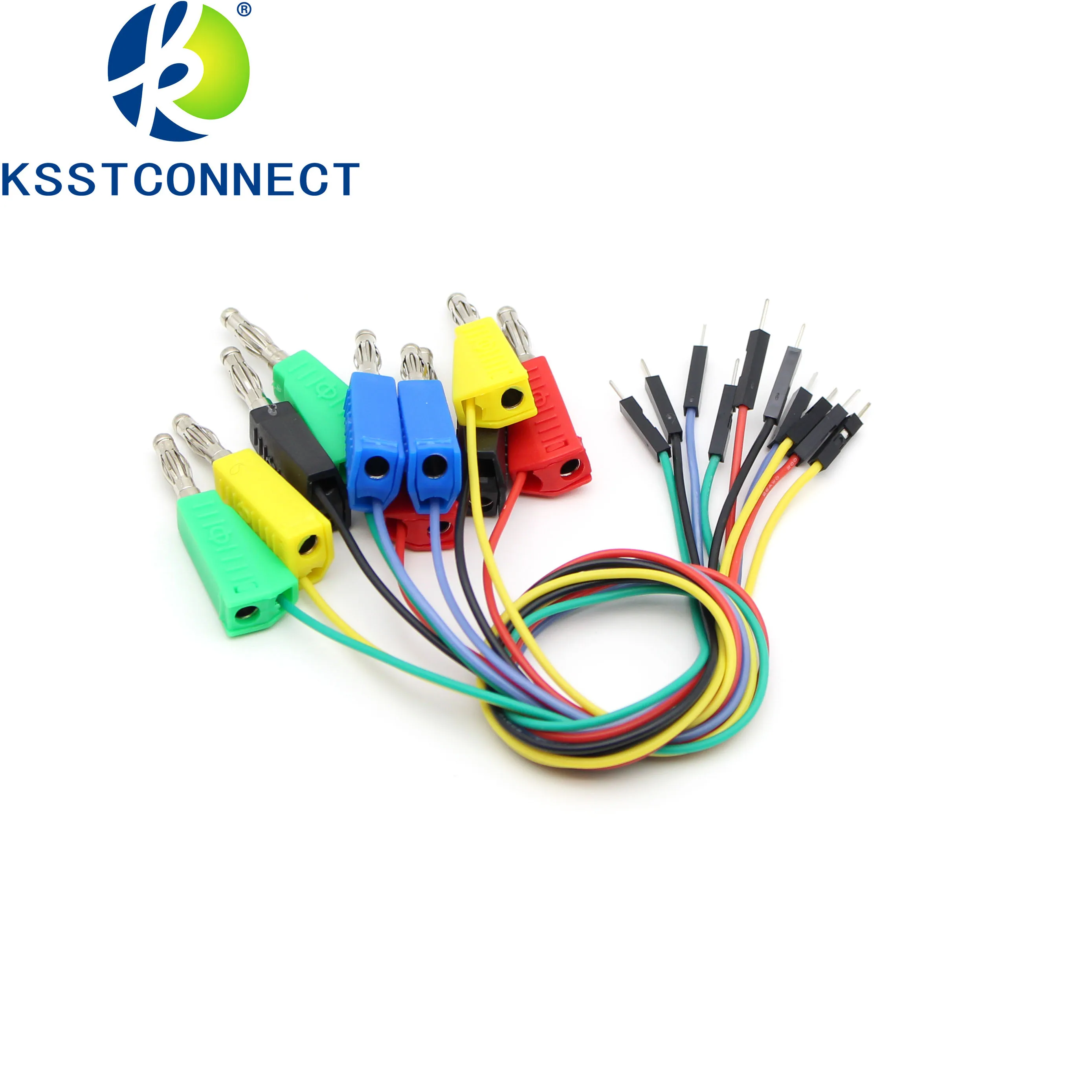 Imagem -02 - Cabo Jumper de Silicone Dupont para Osciloscópio Breadboard Fio 26awg Kit de Teste Eletrônico Faça Você Mesmo Masculino e Feminino para Plugue Banana Empilhável