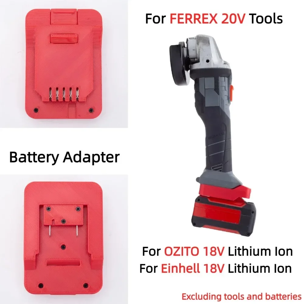 

Battery Adapter For OZITO / Einhell 18V Lithium Battery Converter TO FERREX 20V Brushless Cordless Drill Tools (Only Adapter)