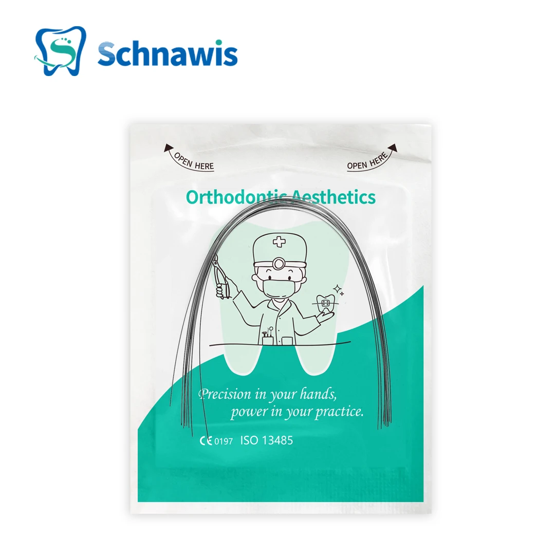 Fils d\'arc orthodontiques dentaires, fil d\'arc en acier inoxydable, forme OAshburn, rond et rectangulaire, matériaux Ortodoncia prompt Kets, 10