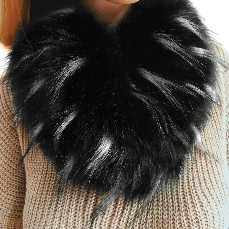 Women Winter Faux Fur Collar Neck Warmer Scarf Wrap Shrug Wedding Evening Party