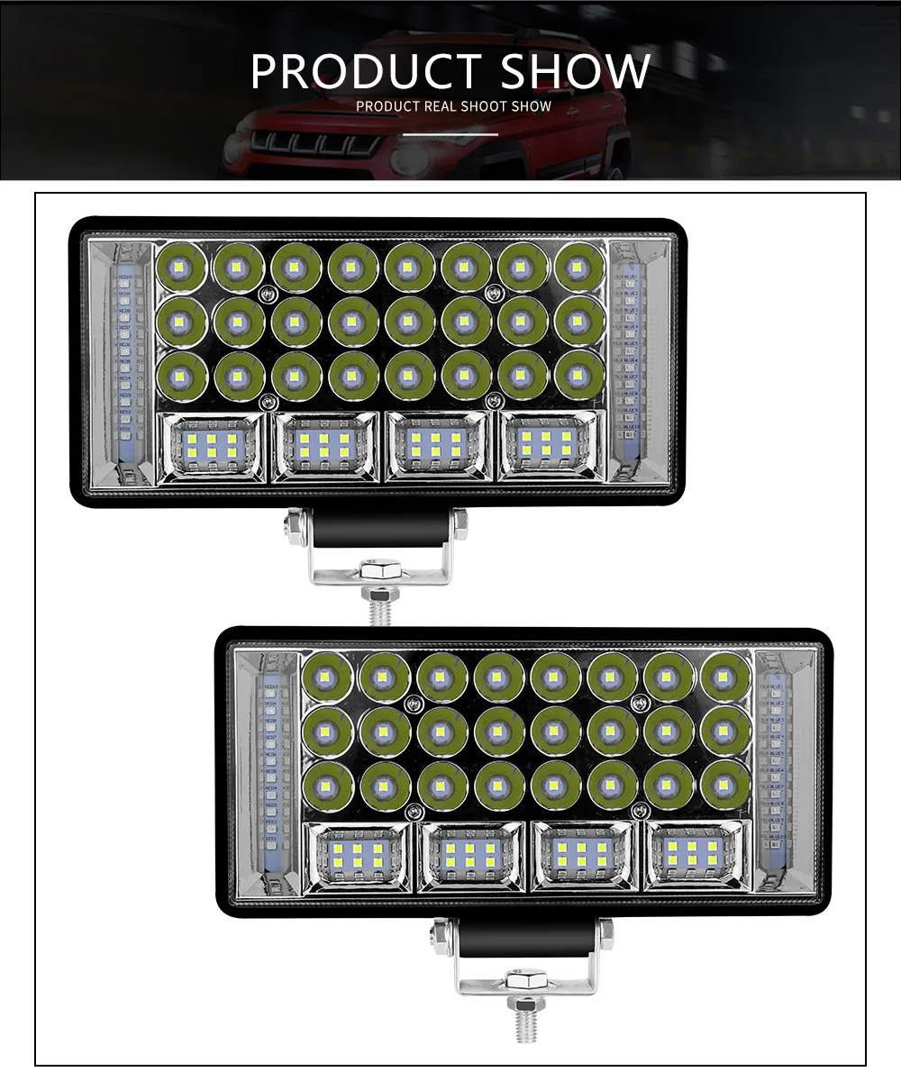 2 stücke 4 zoll 5 zoll 6 zoll LED Licht Bar Offroad Spot Flut LED Arbeit Licht für Lkw Auto boot Traktor 4x4 Atv Scheinwerfer 12 V 24 V – Detail 9