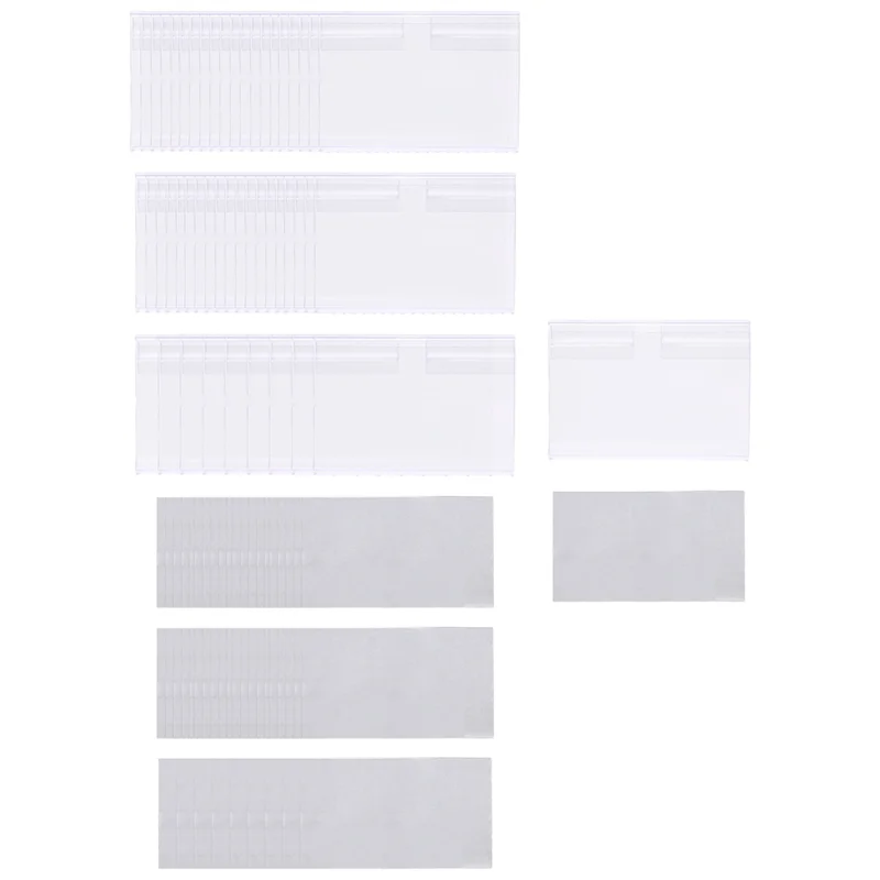 

【Promotion】50Pcs Clear Plastic Label Holder Price Tag, Shelf Label Clip Removable Label Holder For Storage Bins Basket Labels