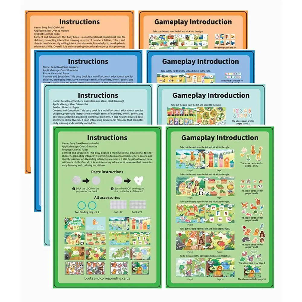 متعدد الألوان مونتيسوري مشغول رقم الكتاب الأبجدية الكرتون الحيوان الطفل التنوير كتاب مطابقة لعبة لا قطع المطلوبة #6