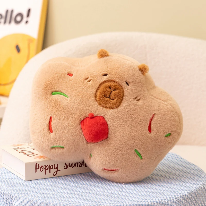 

Creative Christmas Gingerbread Capybara Plush Toys Cozy Fluffy Animal Throw Pillow Soft Sofa Chair Cushion Festival Home Decor