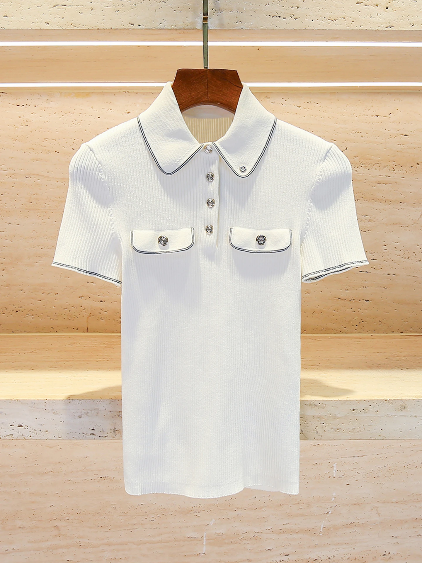 

M Home Nan You Высококачественная женская летняя футболка 2024, повседневная трикотажная футболка, топ Simple Sle, стандартный крой, ort Sve Pure C...