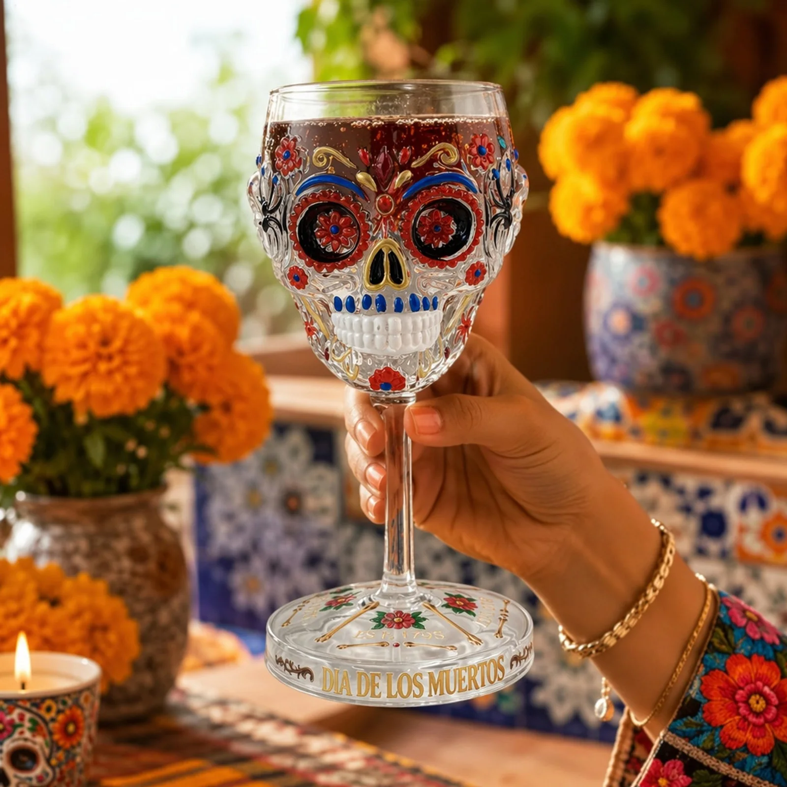 Skull Wine Glass Barware Accessories Drink Goblet Drinking Glasses Goblet Drinking Cup for Liquors After-Dinner Drinks and More