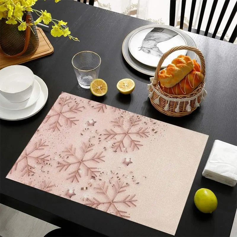 VIKAMA Retro Santa Claus Christmas Meal Mat Waterproof and Insulated Table Mat Holiday Party Home Restaurant Table Decor Mat