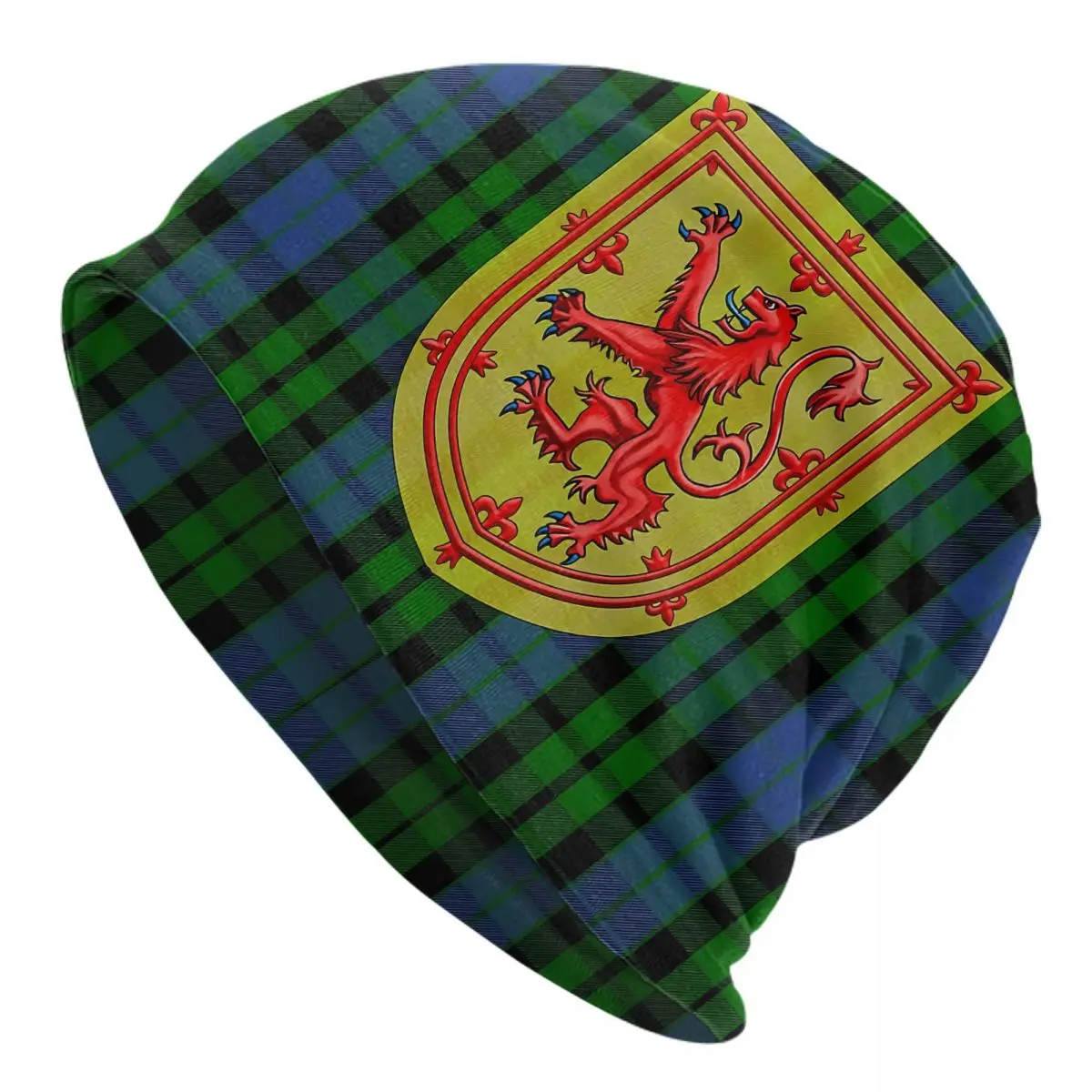 MacKay Tartan Scottish Plaid Lion Thin Skullies Beanies Autumn Spring Caps For Men Women Ski Caps Bonnet Hats