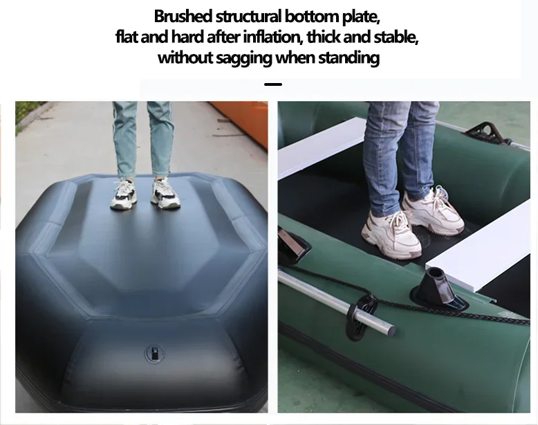 1.75 ~ 3,6 m grünes Angel kajak PVC-Schlauchboot mit Luftdeck böden Set Fischerboot Floß Schlauchboot aufblasbares Clip-Netz