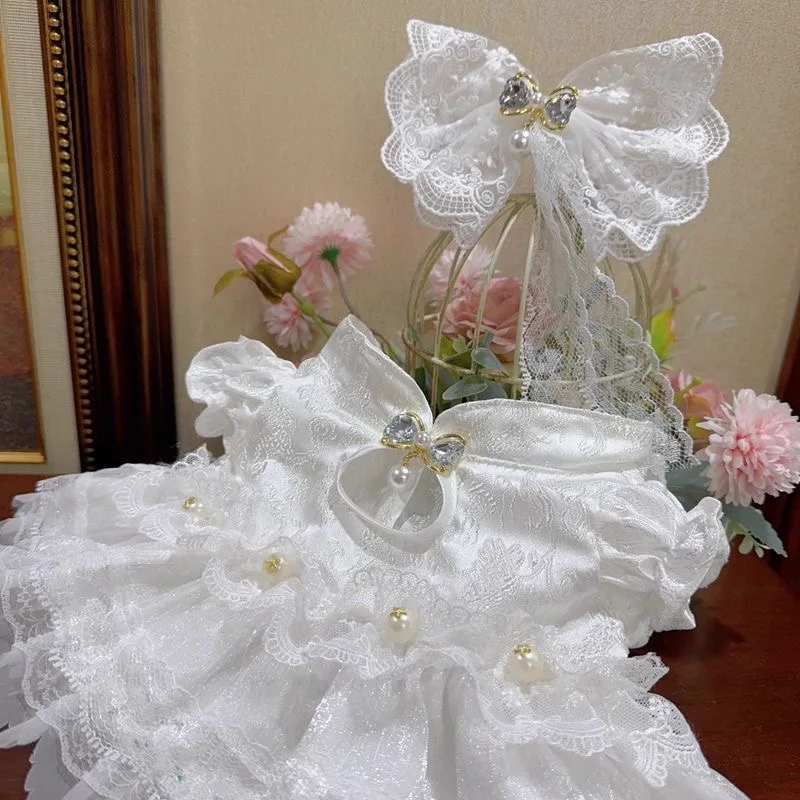 40CM 20CM 15CM Cotton Doll Clothes White Dress, 50-55CM Reborn Doll Skirt Free Shipping