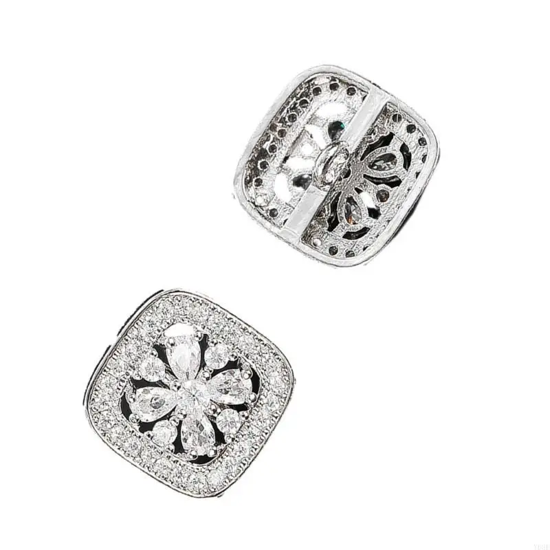 1PAir Mini Square Sewing Button DIY Odzież Buttons Rhinestones For Igle robak Y08E