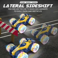 2.4G RC Spray Stunt Twist Drift Racing Car With Lights Music 4CH Gesture Induction Kids Toy Dual Remote Control Off-road Vehicle