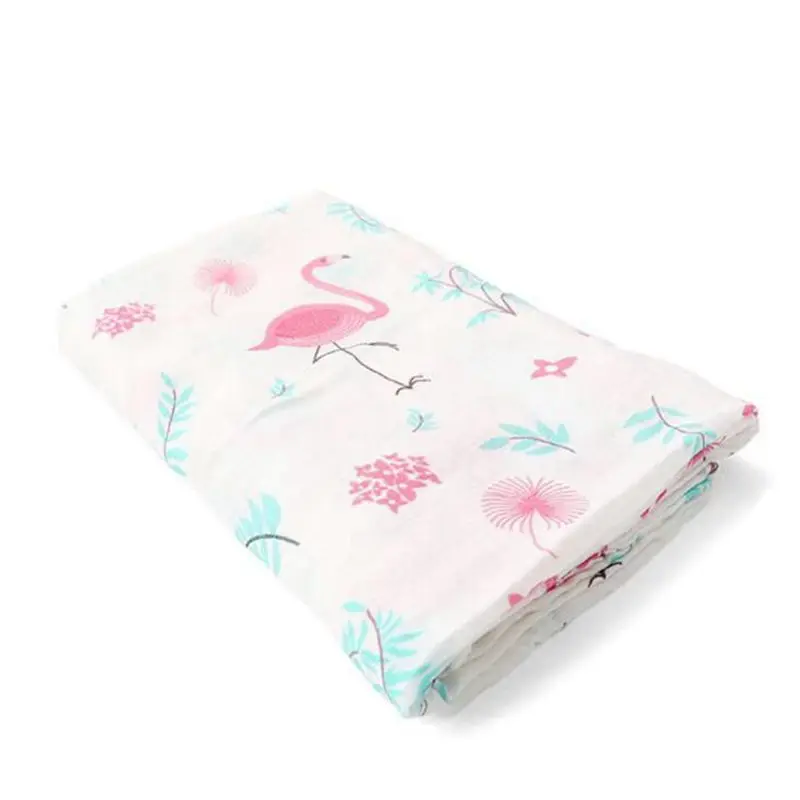 Baby Swaddle Blanket 120x120cm Soft Newborn Wrap Muslin 70% Bamboo 30% Cotton Comfortable Lightweight Blankets for Babies
