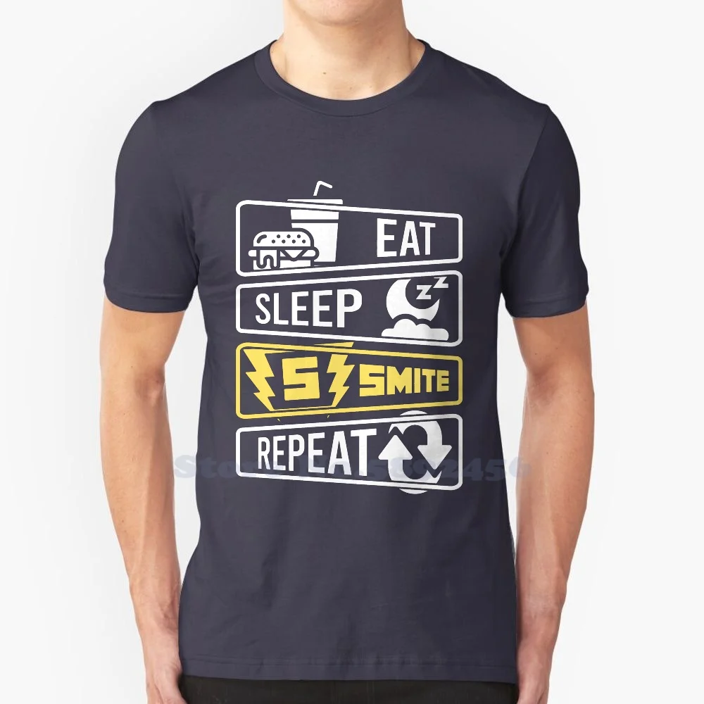 Eat Sleep Smite Repeat 100% Pure Cotton T-Shirt Eat Sleep Smite Repeat Moba Gaming Gamer