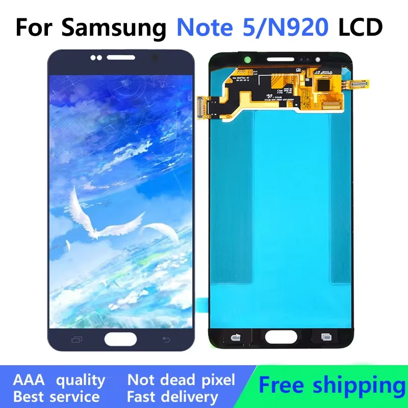 5.7'' AMOLED LCD Display + Touch Screen Assembly For Samsung Galaxy Note 5 Screen N9200 N920T N920A N920I N920G LCD Repair Parts