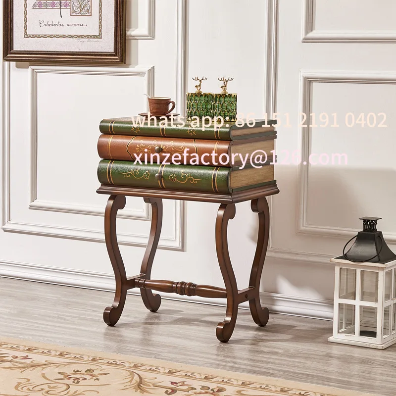

Customizable American and British book shape side table