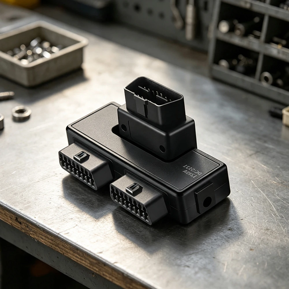 For OBD2 Diagnostic Splitter Cable with DC5521 Connector Supports Parallel Connection of Scan Tools on Most Cars