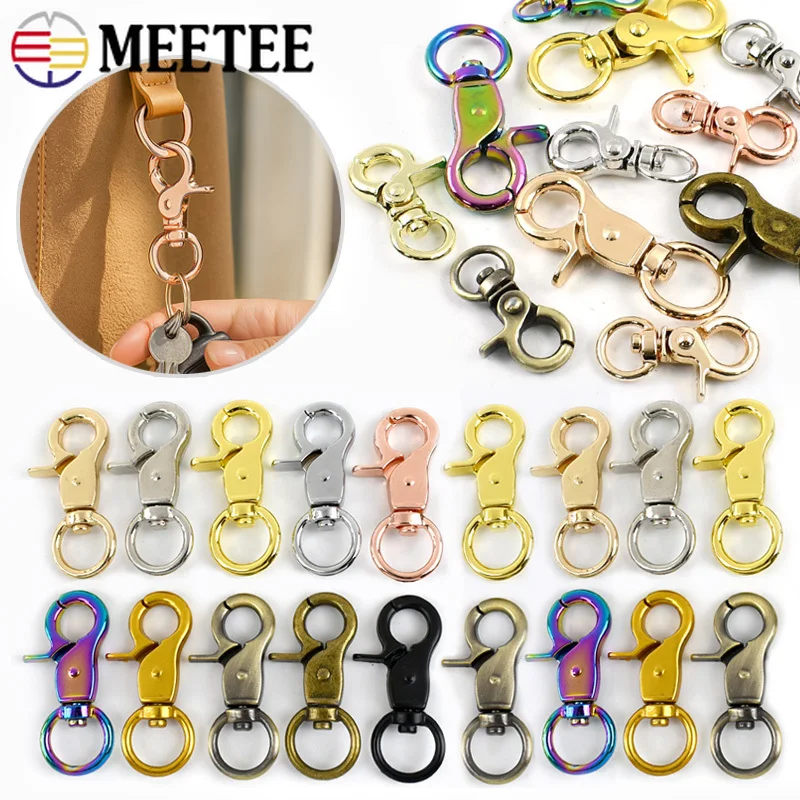 

10/20Pcs Meetee 10/13mm Metal Buckle Bag Strap Link Buckles Snap Hook Belt Hooks Press Type Keychain DIY Hardware Accessories