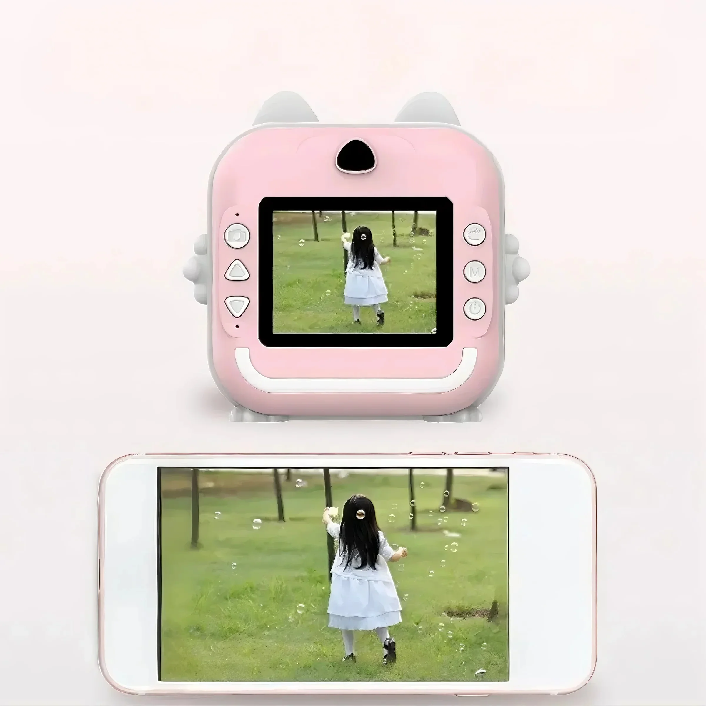 Cámara para niños con impresión instantánea, Mini cámara de vídeo Digital para niños, pantalla HD, aplicación, conectar juguetes de cámara digital para niños como regalo