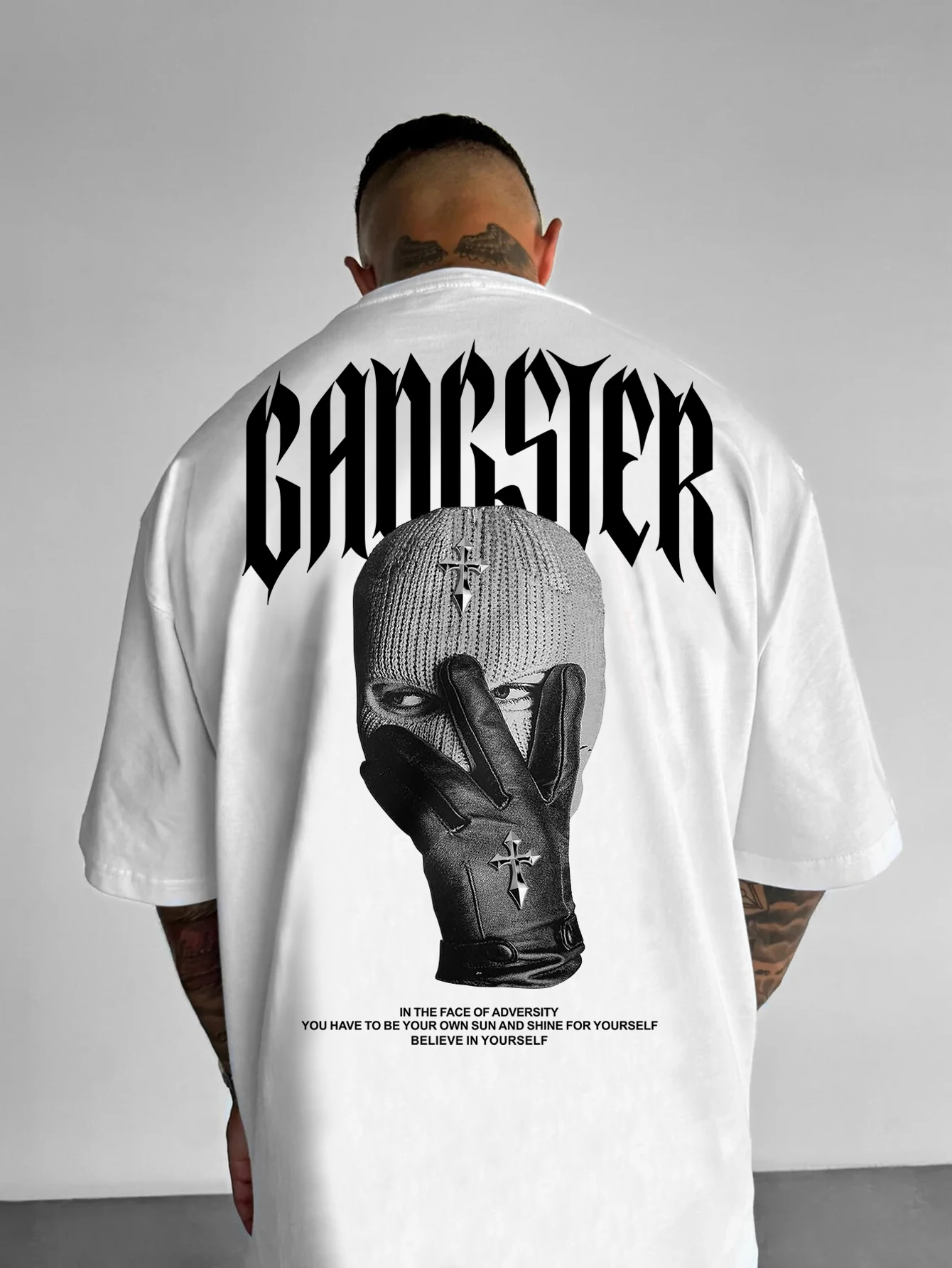 Gothic Streetwear Brand - T-shirt décontracté blanc à manches courtes