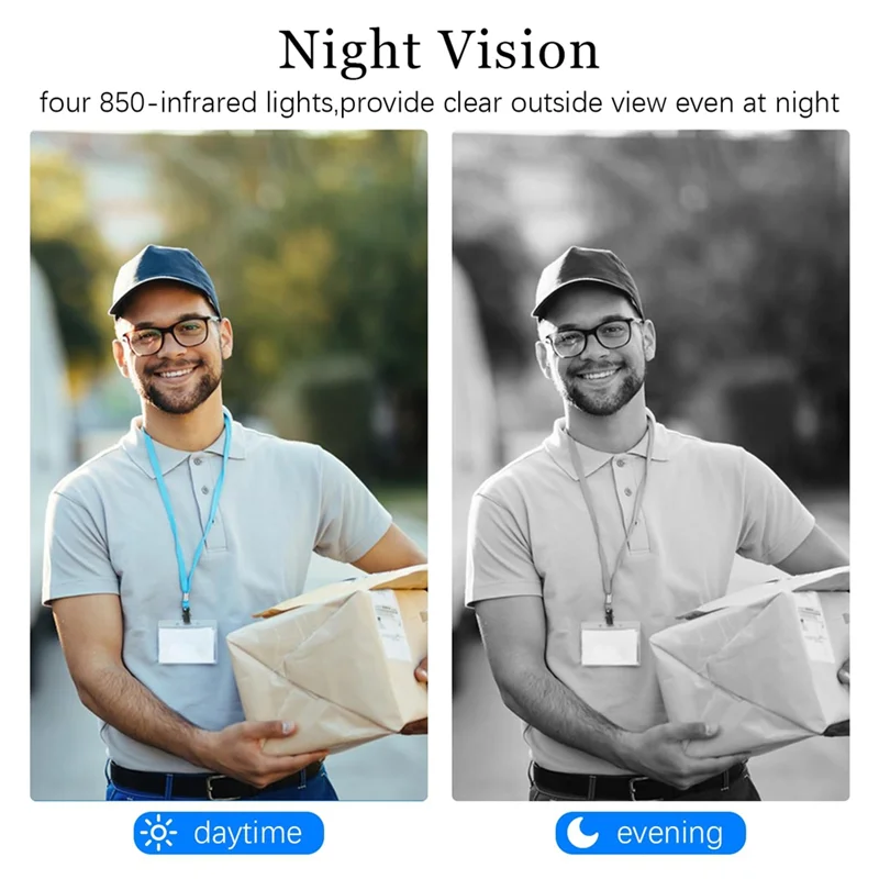 -RRKK sonnette vidéo à distance sans fil intelligente, sonnette d'interphone sans fil avec caméra, sonnette de sécurité Tuya Wifi à Vision nocturne HD