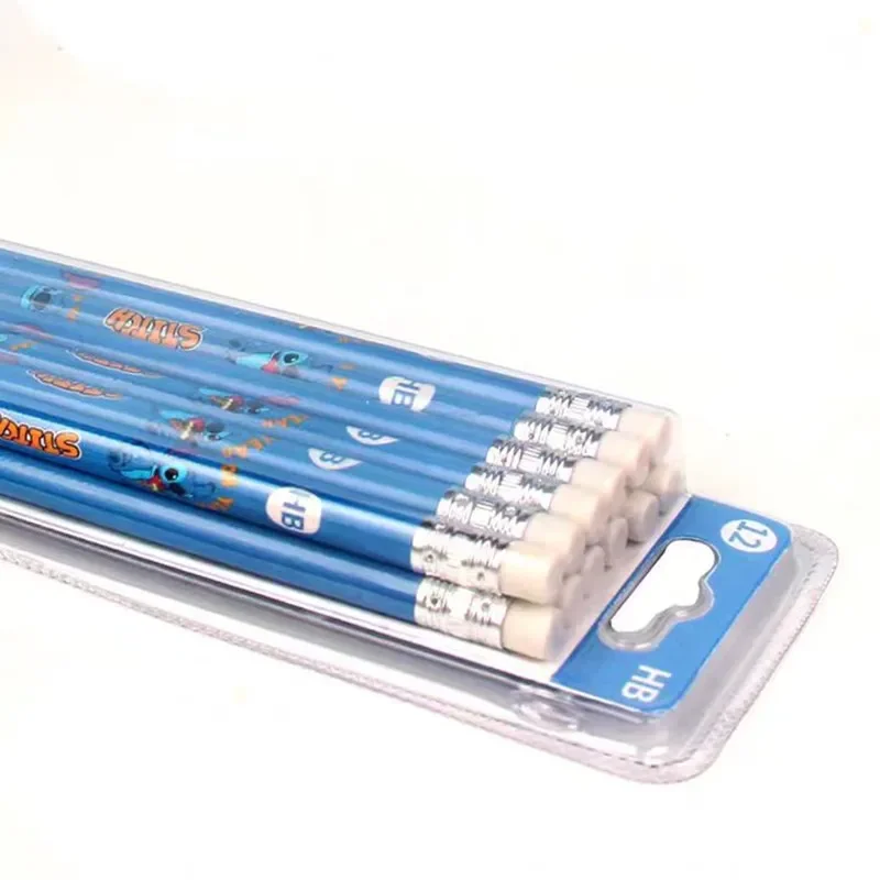 Anime Stitch Pencil Cartoon Student Write Tools Children with Rubber School Supplies Pencil Sharpener Hb Wooden Pencil Birthday