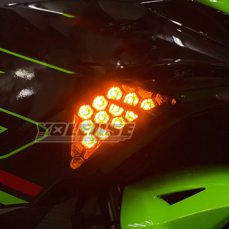 Motorcycle Front Turn Signal Light LED Indicator Flasher For NINJA ZX6R ZX-6R 2013-2023 For Ninja300 Ninja400 Ninja650 Ninja1000