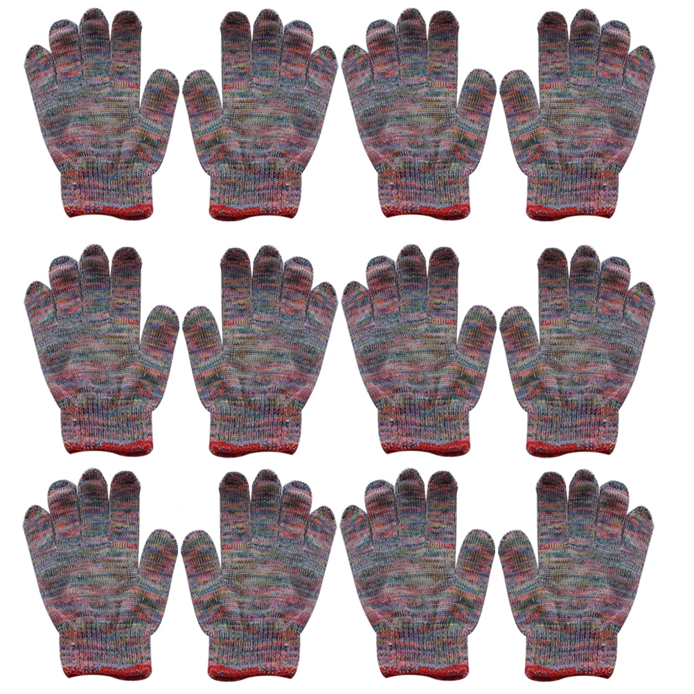 

12 Pairs Anti-slip Wear-resistant Gloves Planting for Outdoor Flexible Small Gardening Safety Nylon Working