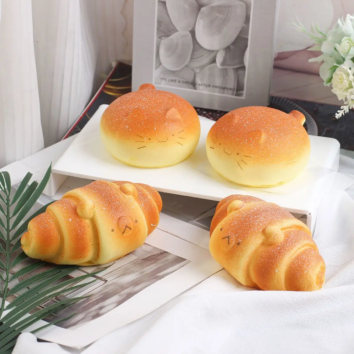 1PCS Slow Rebound Simulation Animal Bread Model Shooting Photography Props Window Ornaments 3