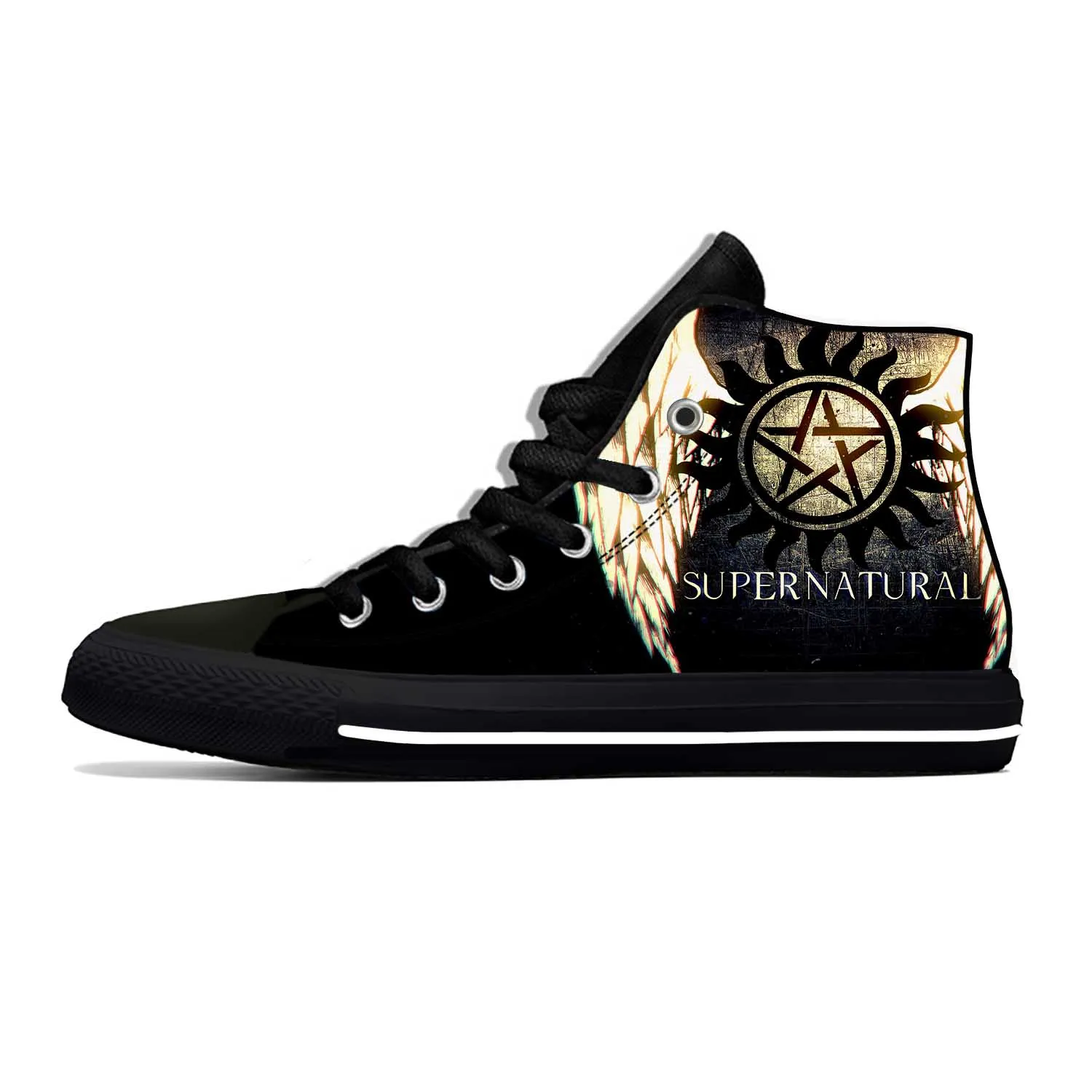 Hot Anime Cartoon Manga Supernatural Winchester Bros Casual Shoes High Top Lightweight Board Shoes Breathable Men Women Sneakers