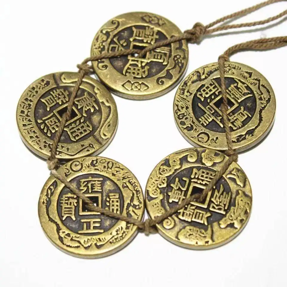 thiened-pure-copper-five-emperor-coins-with-floral-copper-design-and-dragon-and-phoenix-patterns-diameter-32cm-ornamental-p