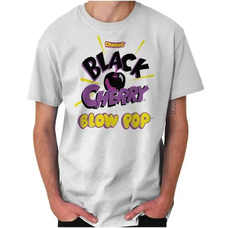 Vintage Charms Black Cherry Blow Pop Candy Camiseta con cuello redondo para mujer o hombre