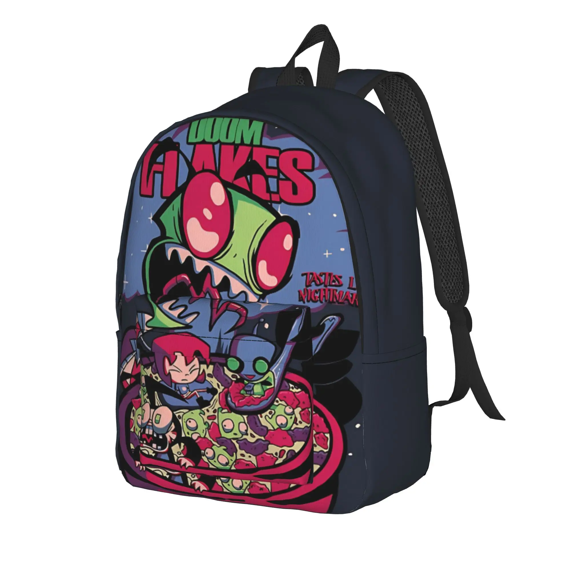 Back to school season Fashionable alien cartoon Handbag Invader Zim Men Women Adult Daypack Backpack