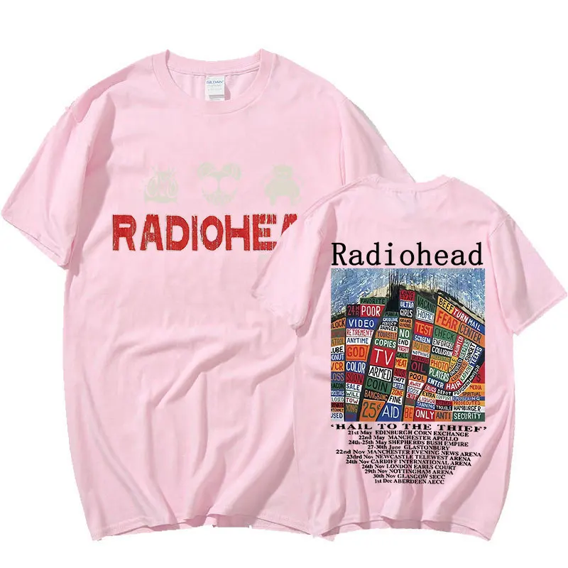 Radiohead Vintage Print T Shirt Men's Oversized 100% Cotton Unisex