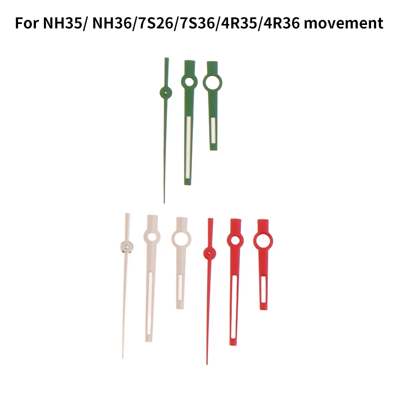 1 Set Watch Accessories Modified Watch Hands Green Luminous Logbook Needle Silver Gold Rose For NH35/NH36/4R/7S Movement