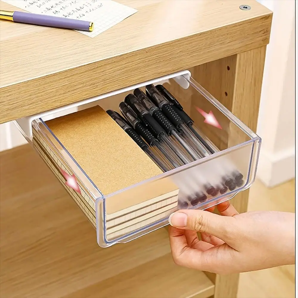 No-Punch Drawer Storage Box New  Miscellaneous Storage Drawer Organizer Undertable Drawer Tray Under Desk Drawer Office