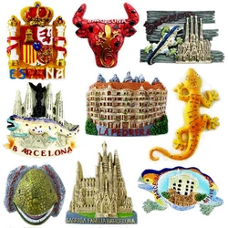 Painte fatto a mano barcellona, spagna lucertola testa di toro magnete frigo 3D souvenir turistici frigorifero adesivi magnetici regalo