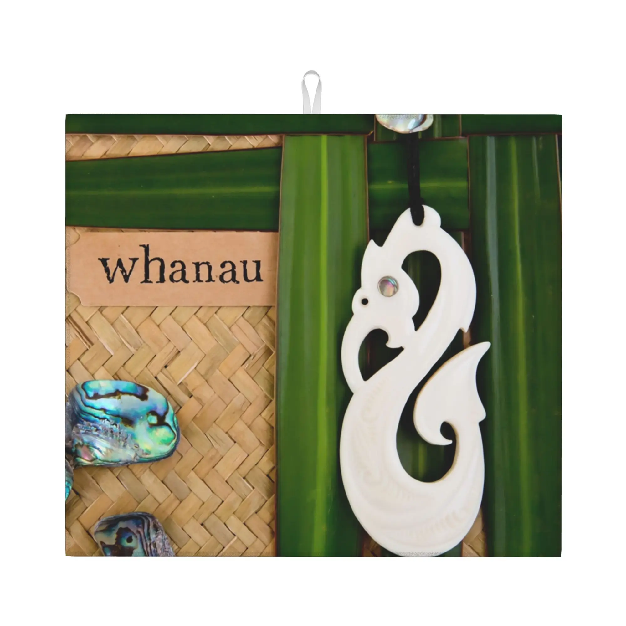NZ Maori Non Slip Kitchen Counter Protector Mat Barware Tableware Reusable Whanau Family Theme Bathroom Drying Mat For Kitchen