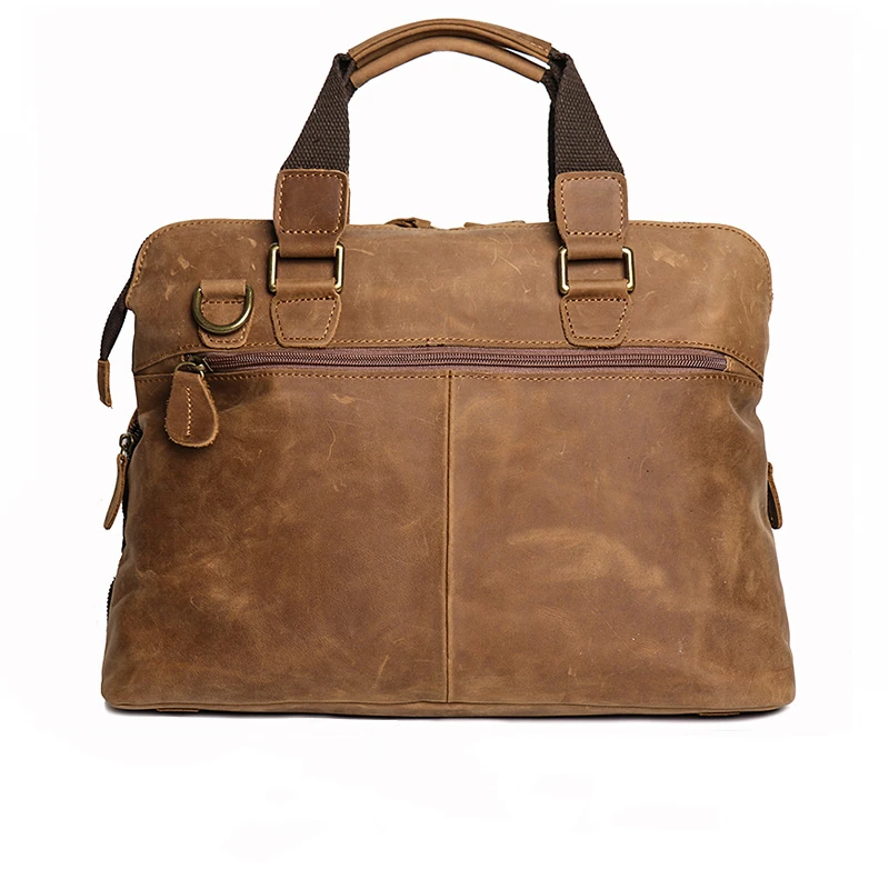 A4 marrom grosso cavalo louco do vintage couro genuíno executivo escritório 14 14 laptop portátil masculino maleta bolsa carteira saco m0183