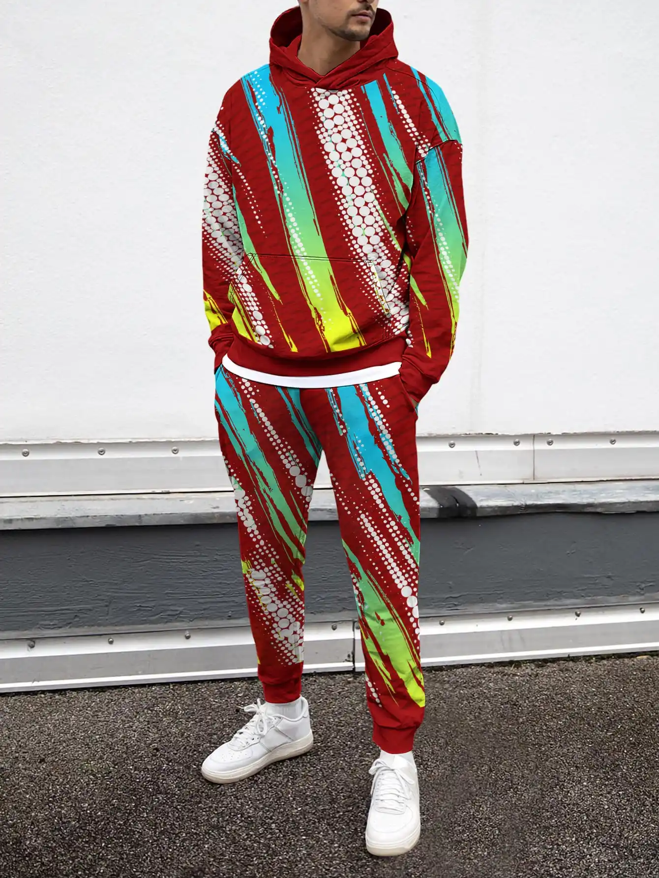 

Harajuku Style Creative Art Design Motion Geometry Men 3D Print Clothes Tracksuit Hoodie Trouser 2Pc Sets Contemporary Urban Jog